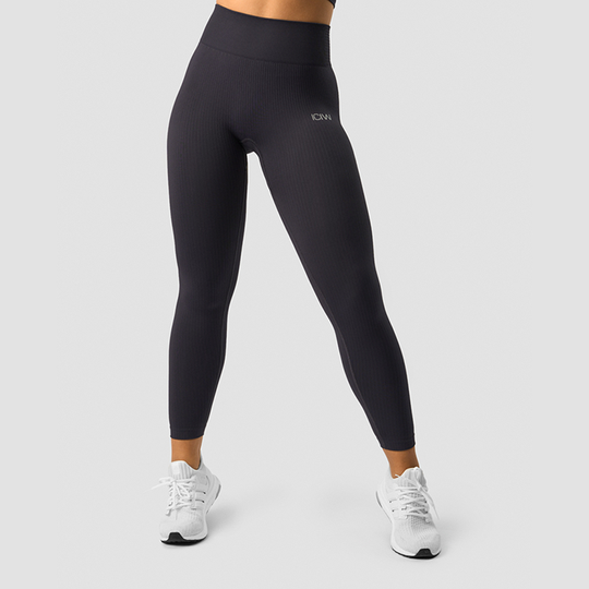 Ribbed Define Seamless Tights, Dark Graphite