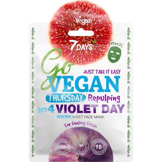 7DAYS Beauty GO VEGAN Facemask VIOLET DAY Thursday 25 g