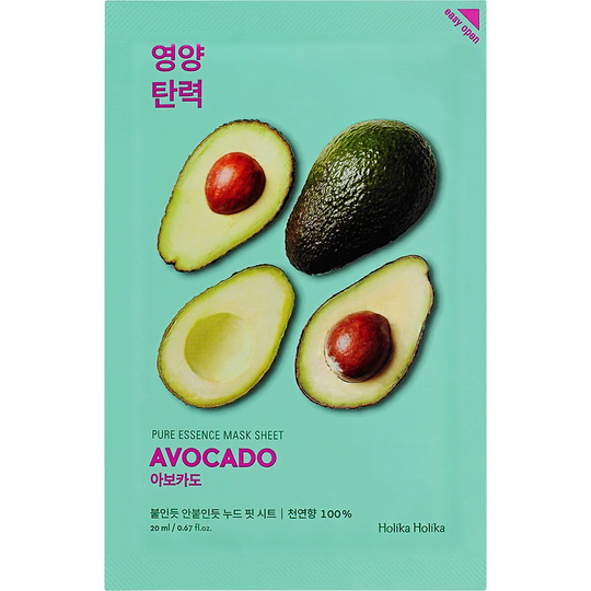 Holika Holika Pure Essence Mask Sheet - Avocado, Holika Holika Ansiktsmaske