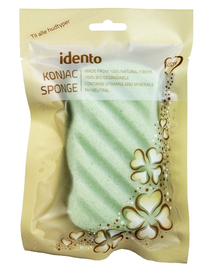 Idento Konjac Body Svamp - Wave - Green Tea (Grøn) (U)