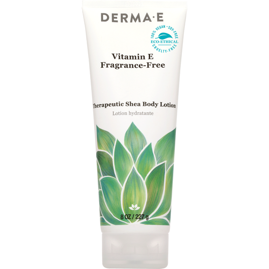 DERMA E Vitamin E Shea Body Lotion, Fragrance-Free & Therapeutic