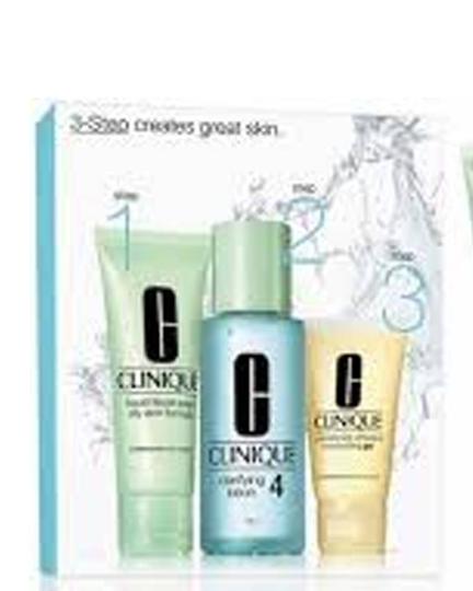 Clinique Set 4-Step Skin Care - Oily (Blå) 180 ml