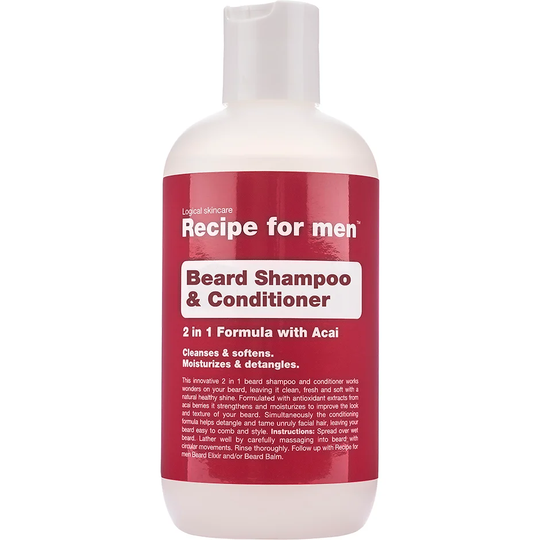 Recipe for Men Beard Shampoo & Conditioner, 250 ml Recipe for men Skjeggshampoo & Skjeggbalsam