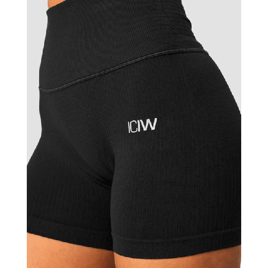 Ribbed Define Seamless Pocket Shorts, Black