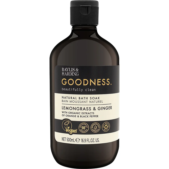 Goodness Lemongrass & Ginger Bath Soak, 500 ml Baylis & Harding Badeskum & badesalt