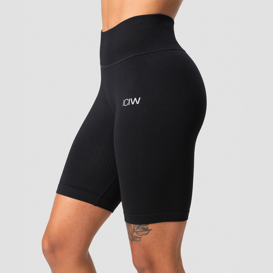 Ribbed Define Seamless Biker Shorts, Black