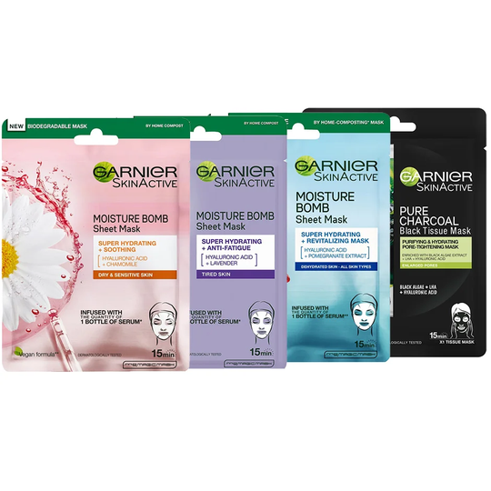 Skin Active Sheet Masks, Garnier Ansiktsmaske