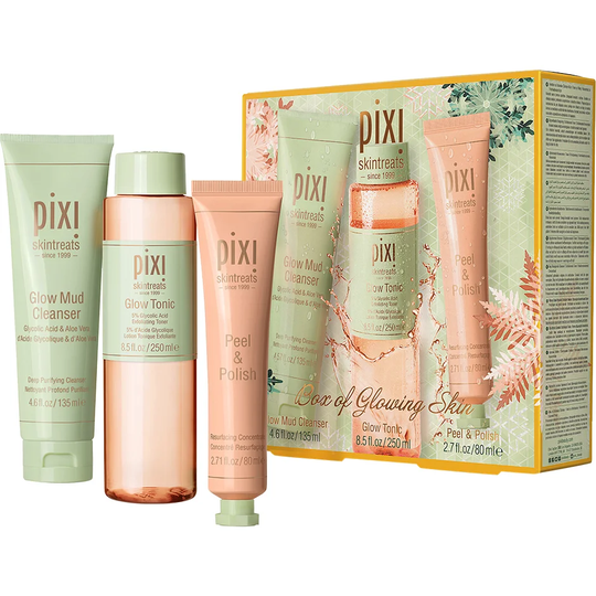 Box of Glowing Skin Holiday Kit, 465 ml Pixi Sett / Esker