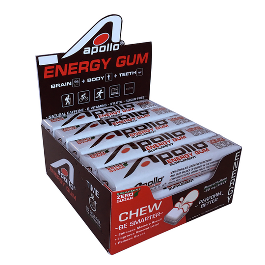 Apollo Energy Gum, 15pk x5stk/pakke